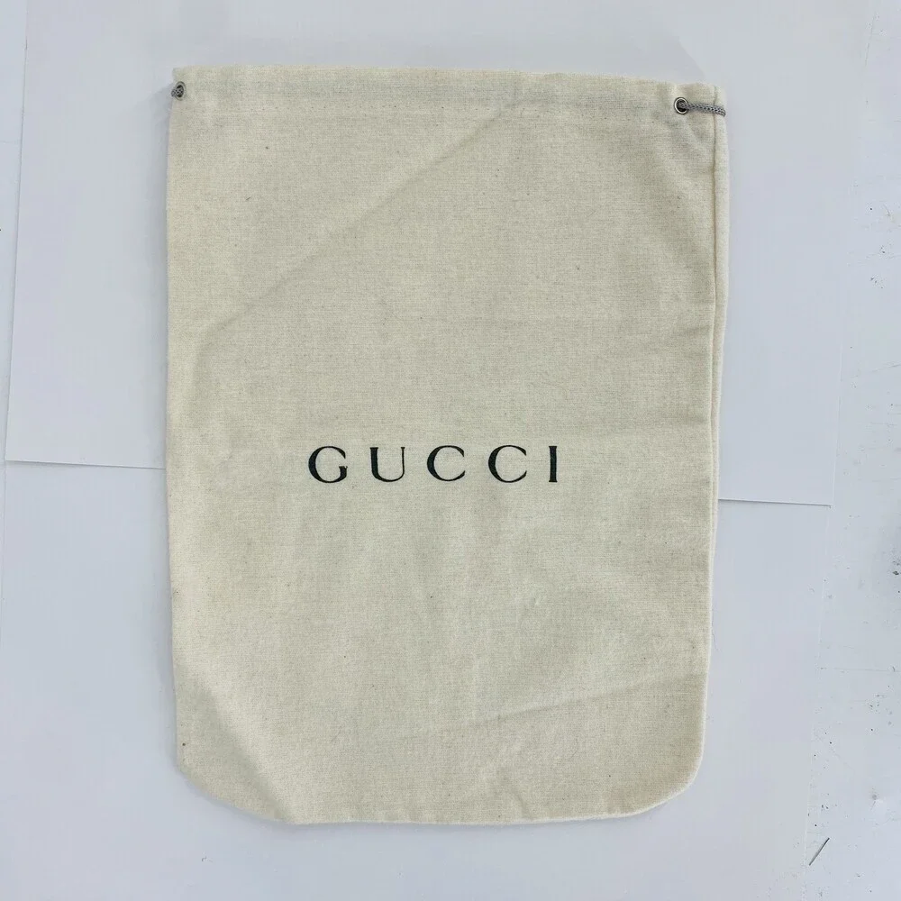 Gucci Canvas Drawstring Dust Bag Dust Cover Off White 12x9